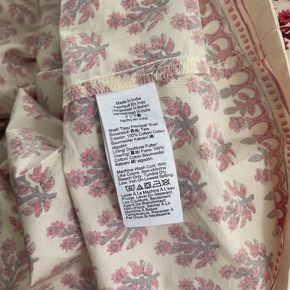 NWT!! J. CREW Poplin Apron Dress Floral Block Print Warm Sesame Red Size 16 - Picture 14 of 15